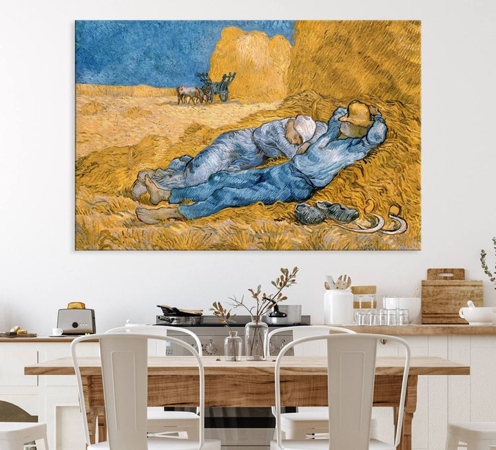 A Vincent Van Gogh Nature canvas print depicting resting farmers.