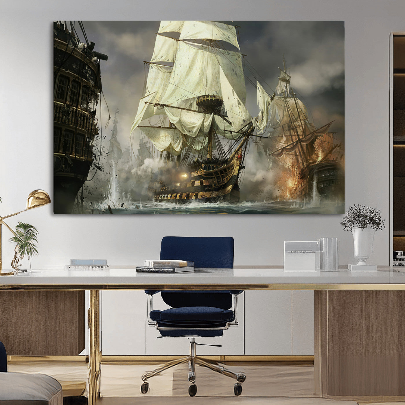 MGV-CV-36X24 - Pirate Ship War Wall Art Canvas Print