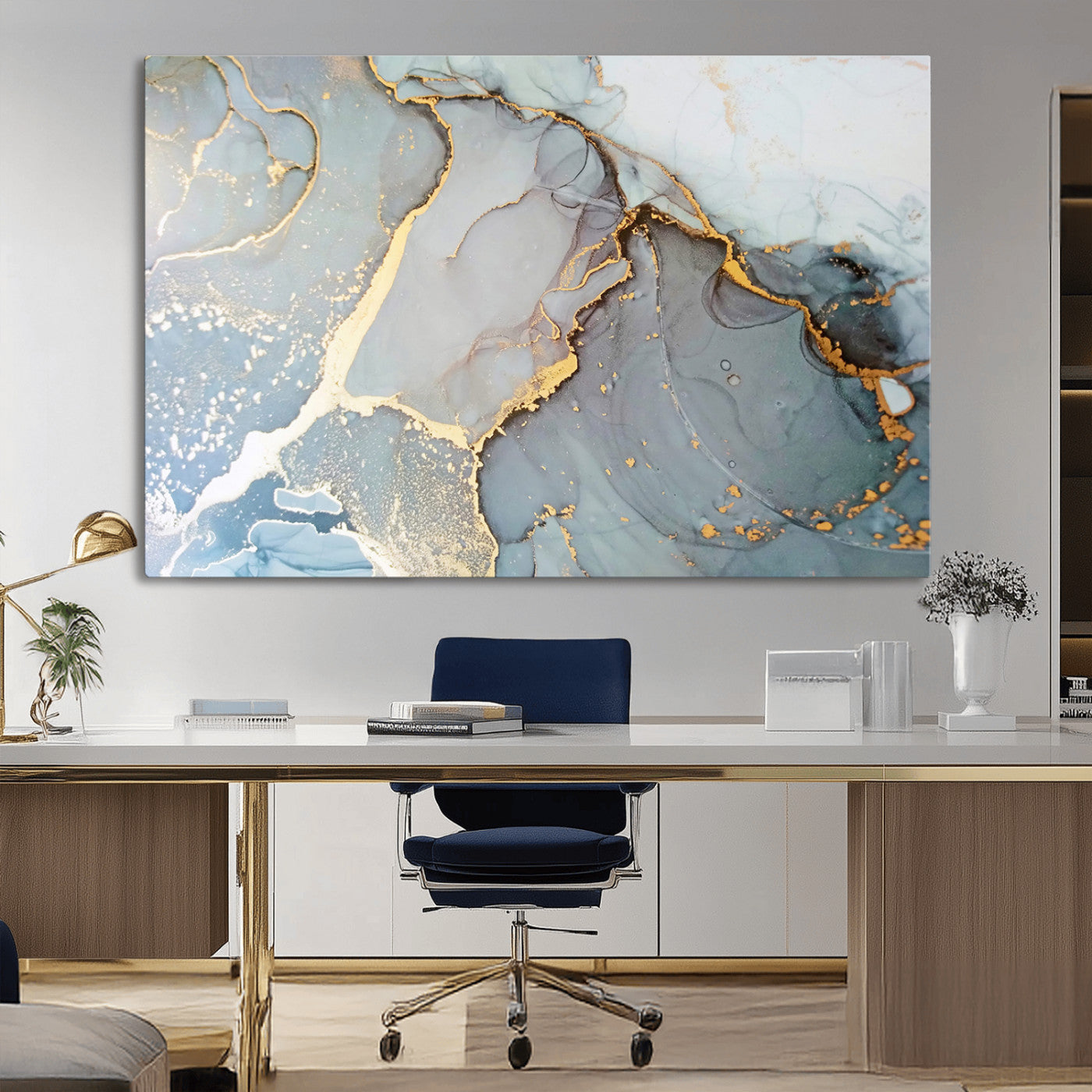 -Large Abstract Marble Wall Art Canvas Print for Living Room and Farmhouse Decor