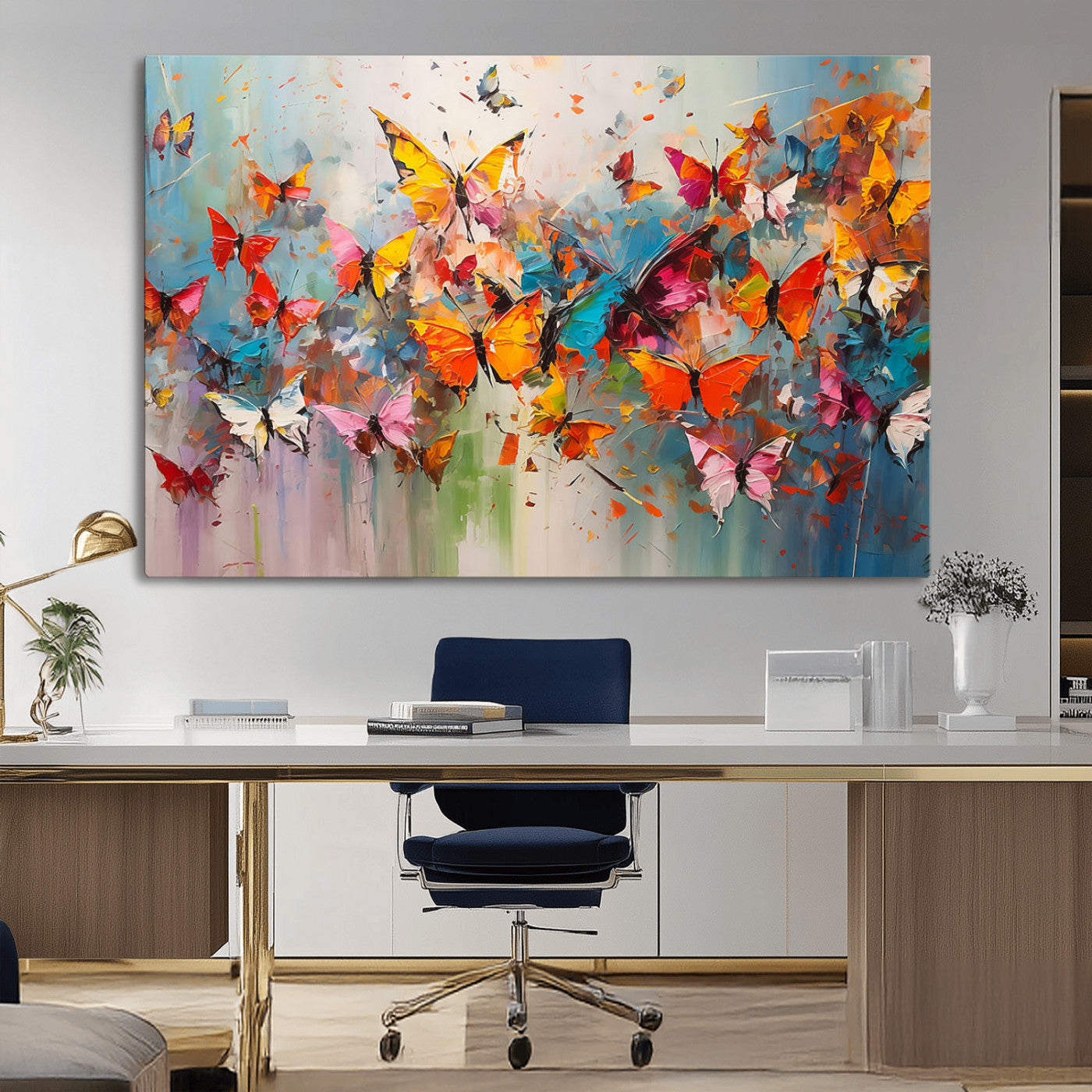 MGV-CV-36X24 - Abstract Butterfly Wall Art Canvas Print