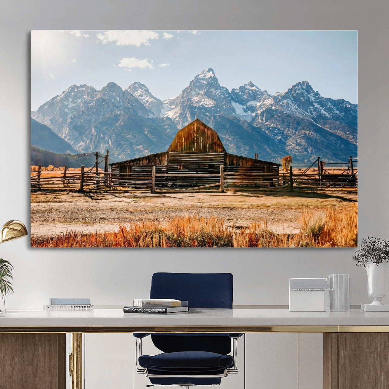 26513-MGV-CV-36X24 - Vintage Old Barn Field Wall Art Canvas Print for Farmhouse Decor - Rustic Barn Wall Art Canvas Print