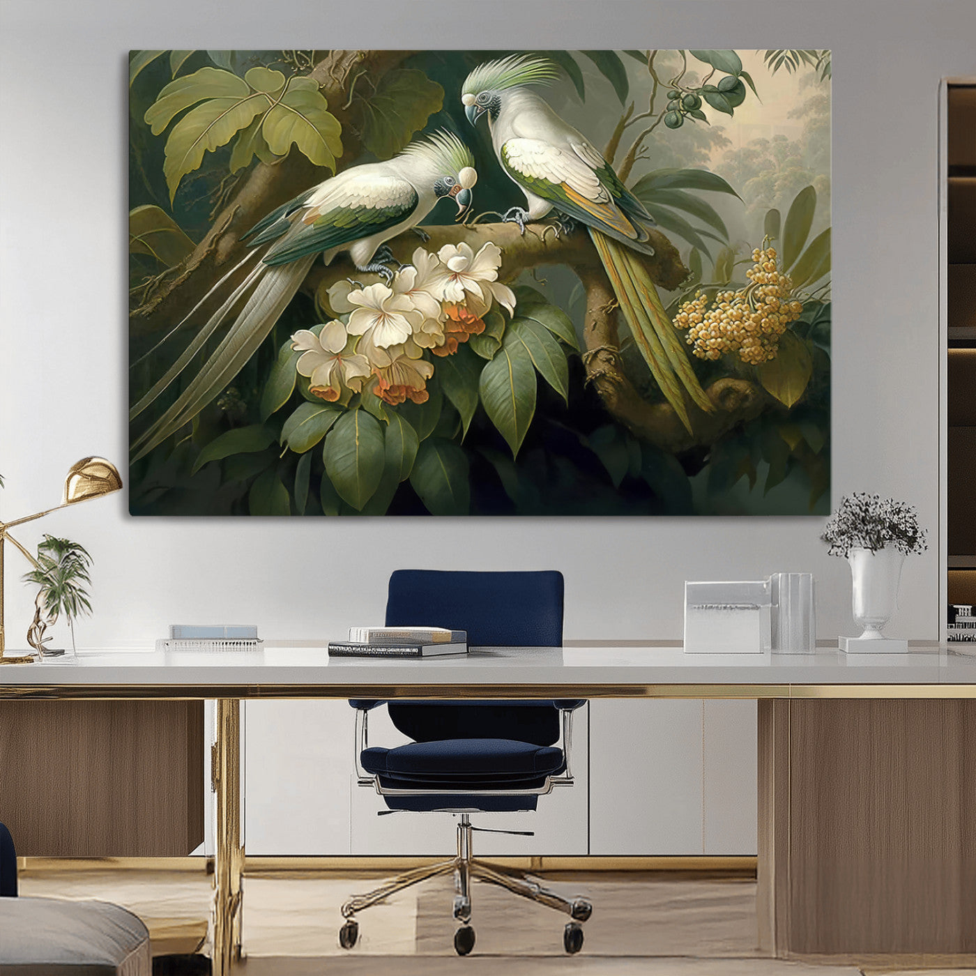 -Tropical Paradise Print Wall Art Stunning Artwork of a Parrot in a Lush Forest with Beautiful