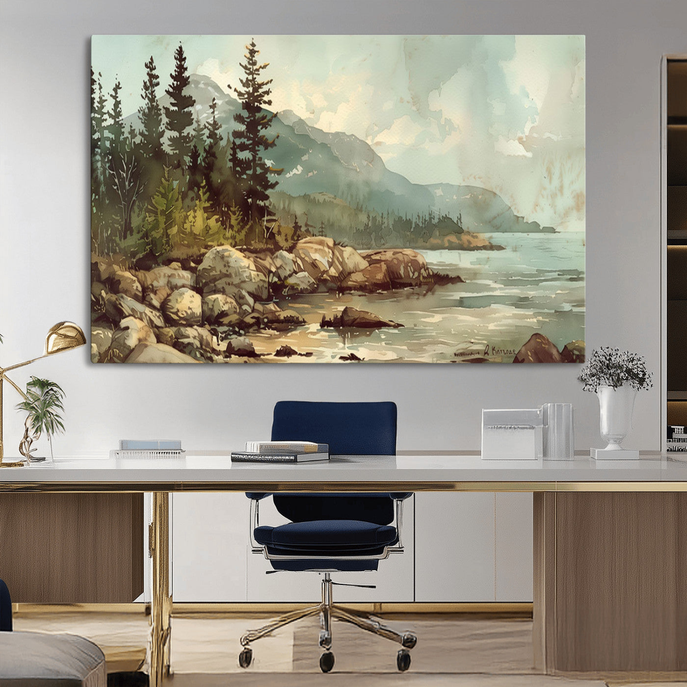 MGV-CV-36X24 - Abstract Acadia National Park Wall Art Canvas Print - Stunning 3-Panel Wall Art Canvas Print, Framed, Ready to Hang