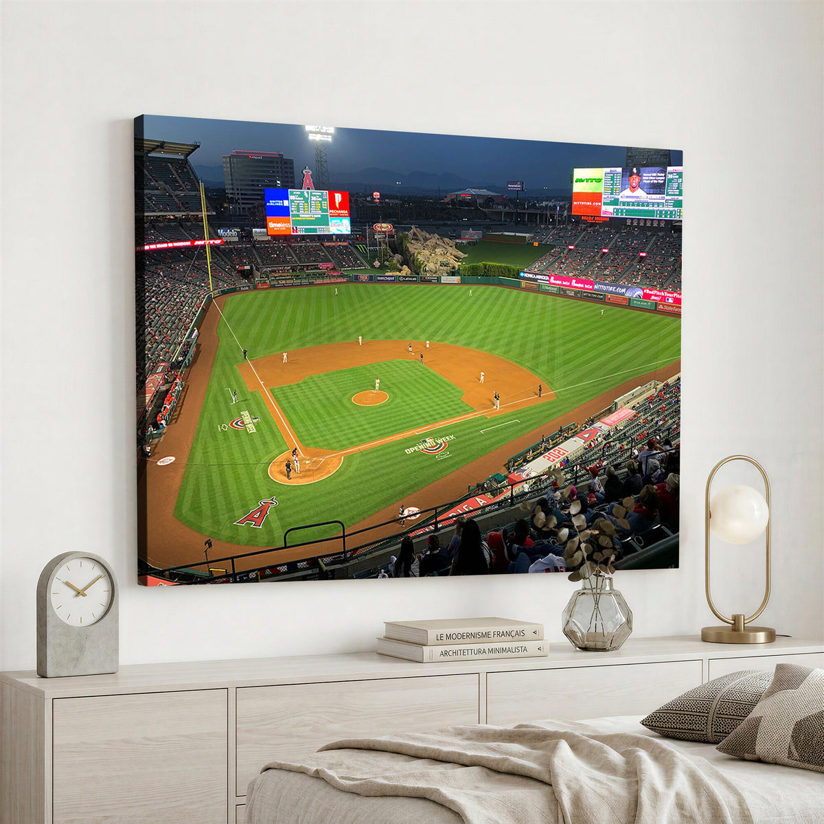 93707-MGV-CV-36X24 - Angel Stadium Aerial Canvas Print | Los Angeles Angels Baseball