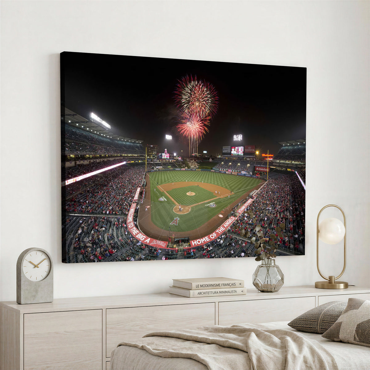 63592-MGV-CV-36X24 - Angel Stadium in Los Angeles Stadium Wall Art Canvas Print
