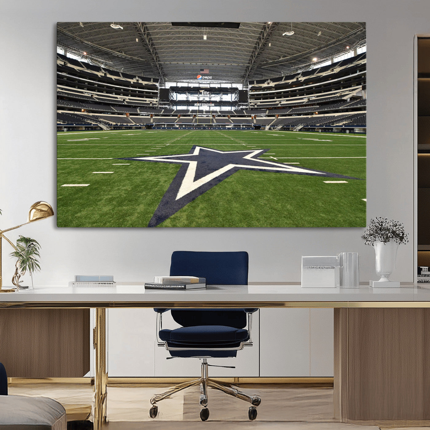 MGV-CV-36X24 - Dallas Cowboys Football Team Print - Arlington AT&T Stadium Wall Art Canvas Print