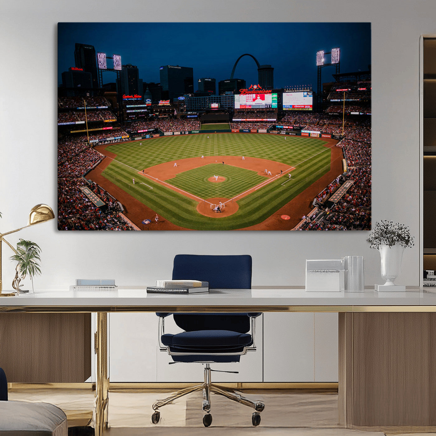 MGV-CV-36X24 - St. Louis Cardinals Baseball Team Print - Busch Stadium Wall Art Canvas Print