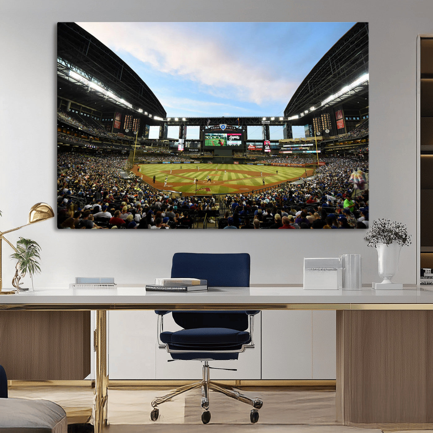 MGV-CV-36X24 - Arizona Diamondbacks Baseball Team Print - Phoenix Chase Field Stadium Wall Art Canvas Print