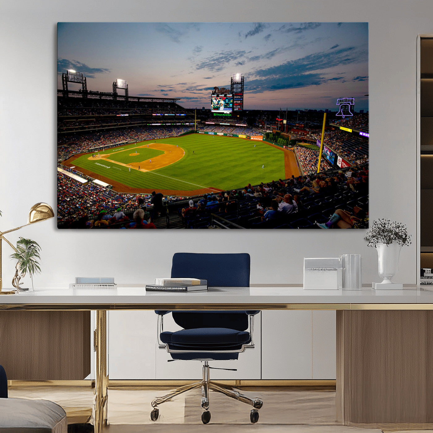 MGV-CV-36X24 - Philadelphia Phillies Baseball Team Print - Citizens Bank Park Stadium Wall Art Canvas Print