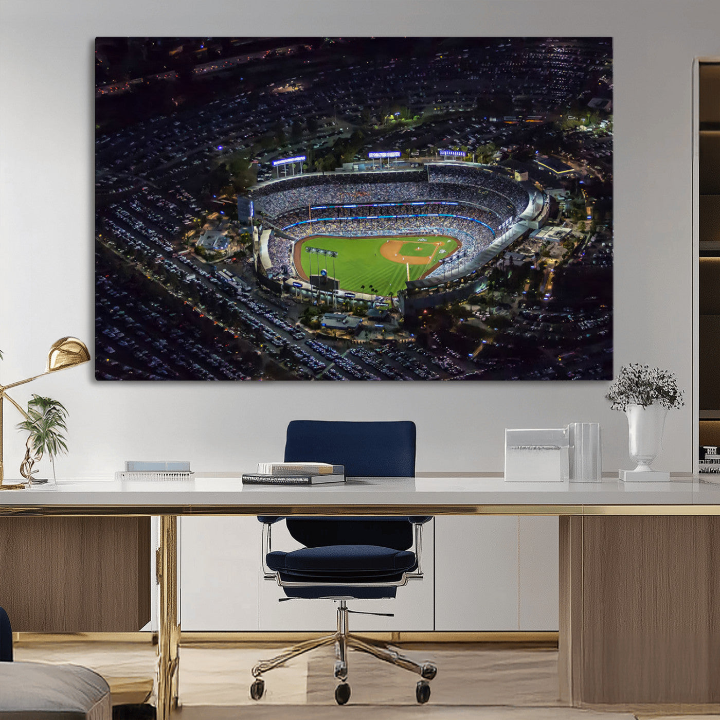 MGV-CV-36X24 - Los Angeles Dodgers Baseball Team Print - California Dodger Stadium Wall Art Canvas Print