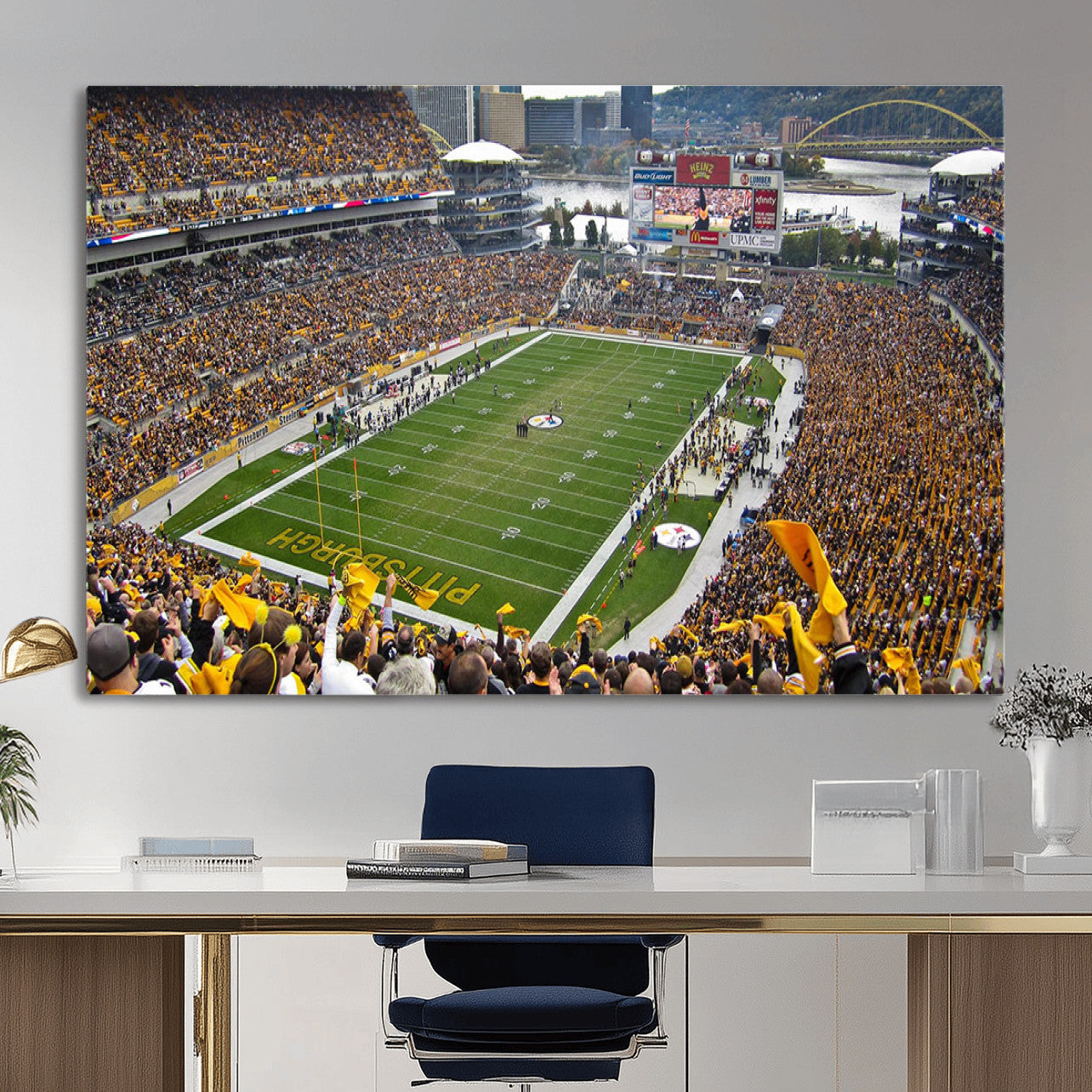 51419-MGV-CV-36X24 - Pittsburgh Steelers Print - Pittsburgh Heinz Field Stadium Wall Art Canvas Print