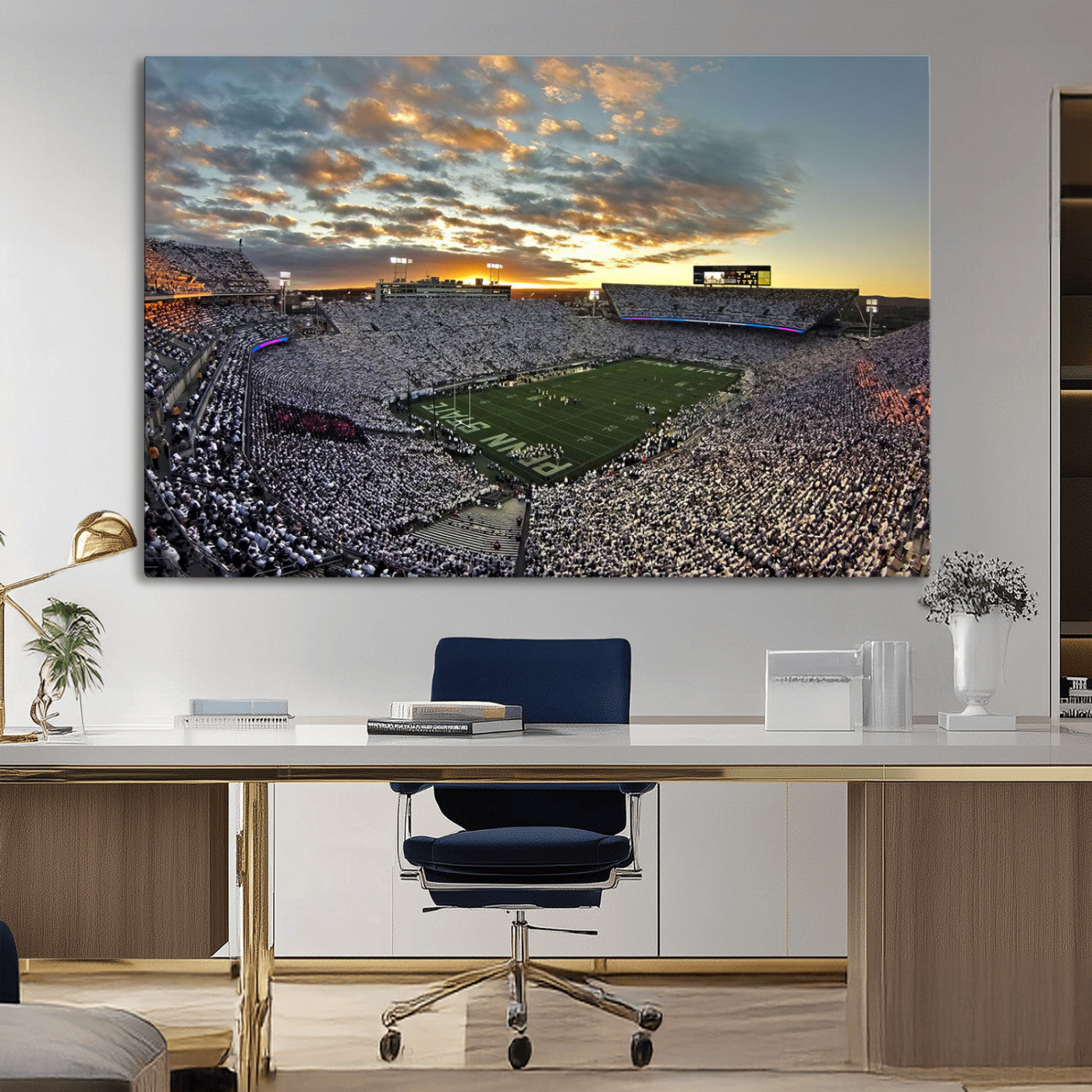 MGV-CV-36X24 - Beaver Stadium Wall Art - Penn State Stadium Wall Art | Penn Nittany Lions Football Match for Sport Room Decor