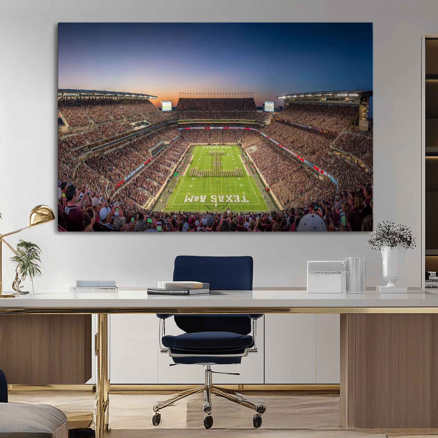 MGV-CV-36X24 - Kyle Field Wall Art Print | Large Texas A&M Aggies Football Canvas Print for Sports Enthusiasts | Framed, Ready-to-Hang Stadium Decor
