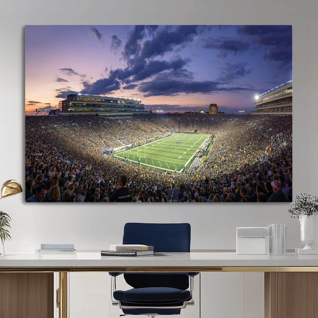 50825-MGV-CV-36X24 - Notre Dame Fighting Irish Football Team Print - Notre Dame Stadium Wall Art Canvas Print