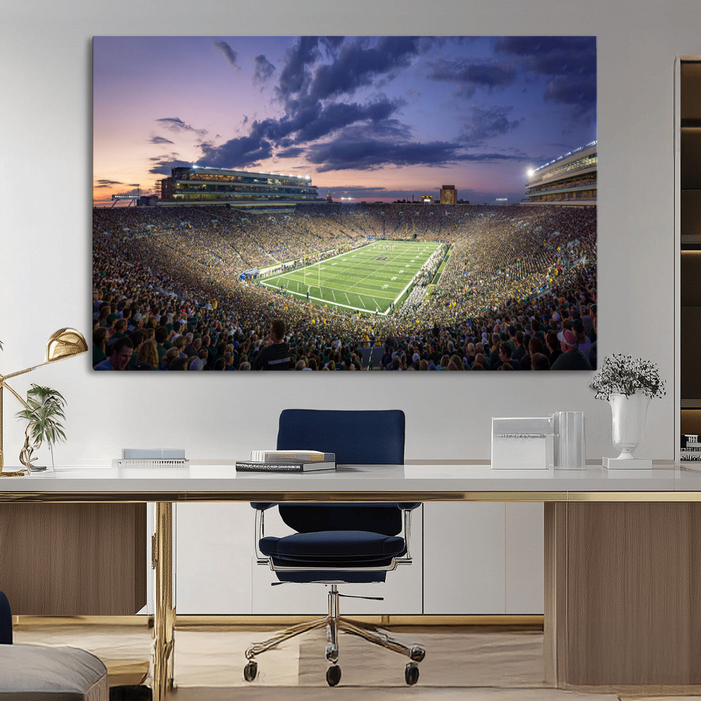 MGV-CV-36X24 - Notre Dame Fighting Irish Football Team Print - Notre Dame Stadium Wall Art Canvas Print