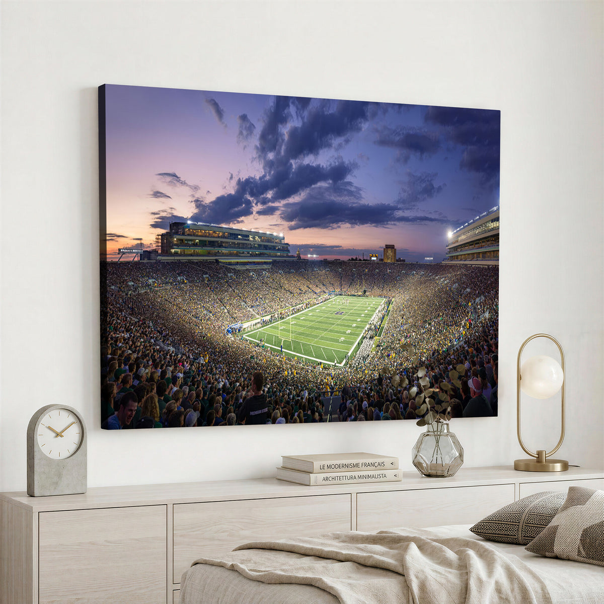 50825-MGV-CV-36X24 - Notre Dame Fighting Irish Football Team Print, Notre Dame Stadium Wall Art Canvas Print
