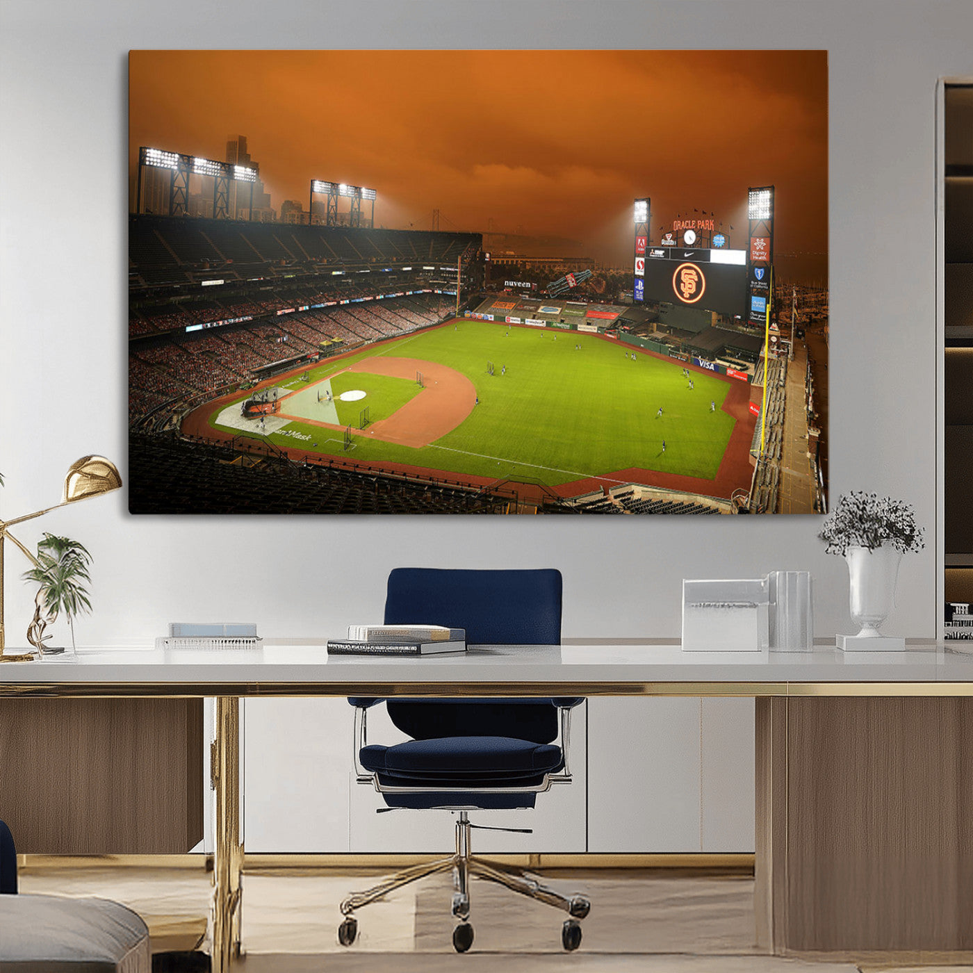 MGV-CV-36X24 - San Francisco Giants Baseball Team Print - Oracle Park Stadium Wall Art Canvas Print