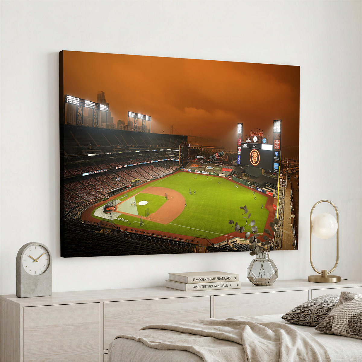 31315-MGV-CV-36X24 - San Francisco Giants Baseball Team Print, Oracle Park Stadium Wall Art Canvas Print
