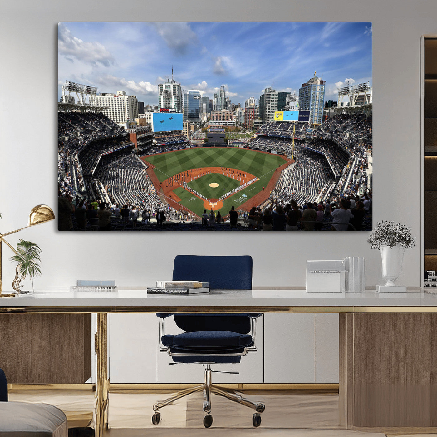 MGV-CV-36X24 - San Diego Padres Baseball Team Print - Petco Park Stadium Wall Art Canvas Print