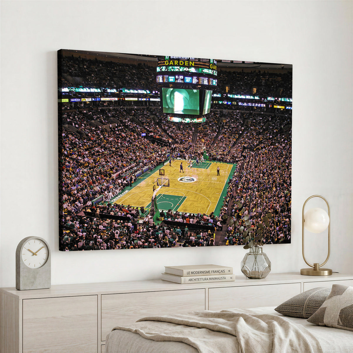 21705-MGV-CV-36X24 - TD Garden Basketball Canvas Wall Art | Boston Celtics Live Action
