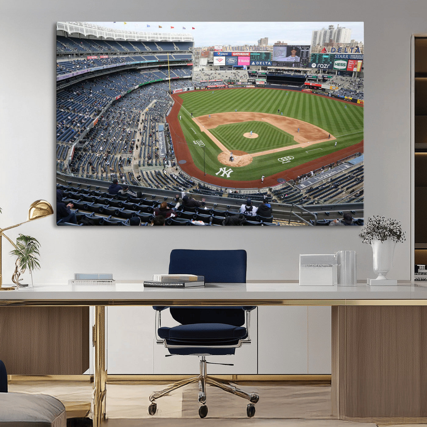 MGV-CV-36X24 - New York Yankees Baseball Team Print - Yankee Stadium Wall Art Canvas Print