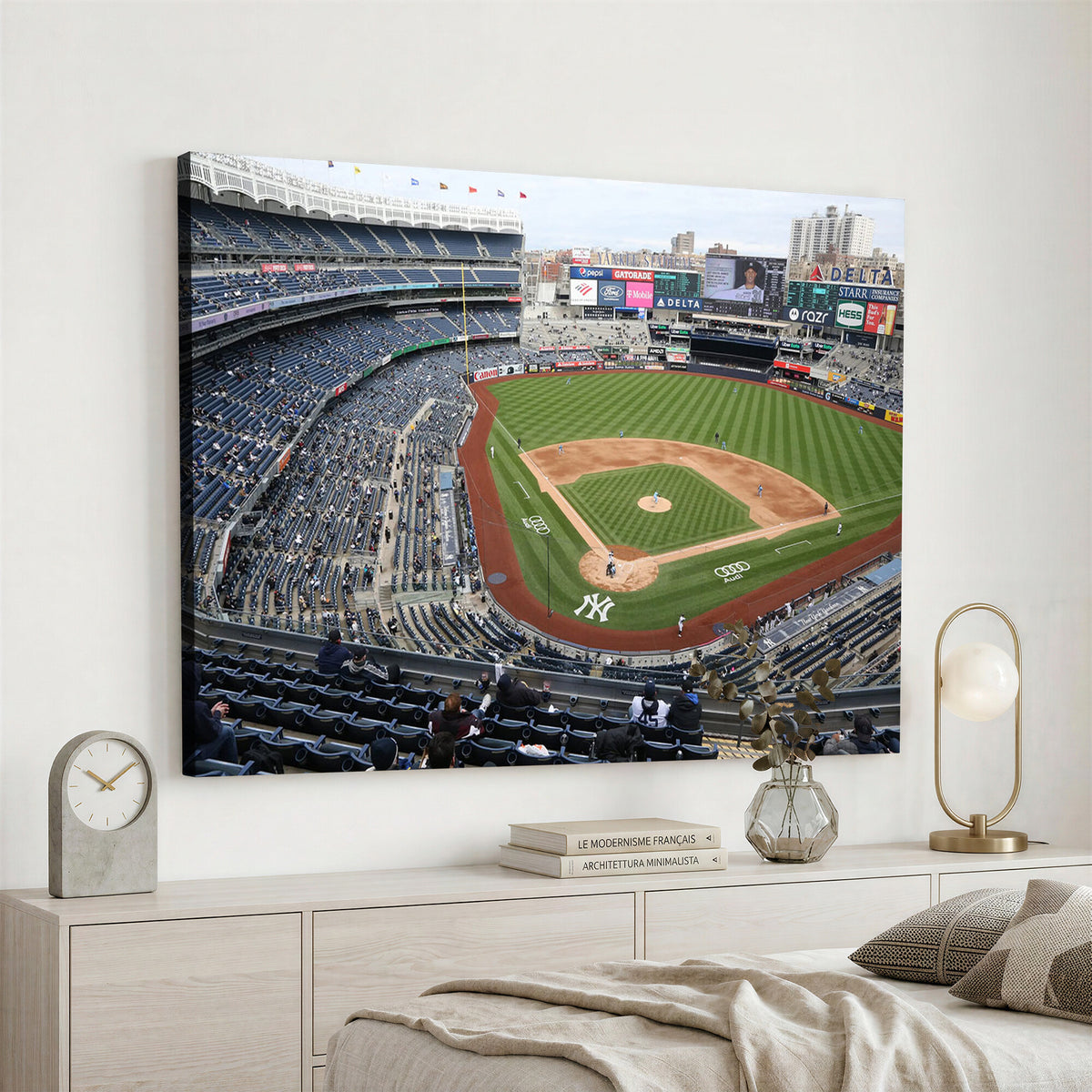 45784-MGV-CV-36X24 - New York Yankees Baseball Team Print, Yankee Stadium Wall Art Canvas Print