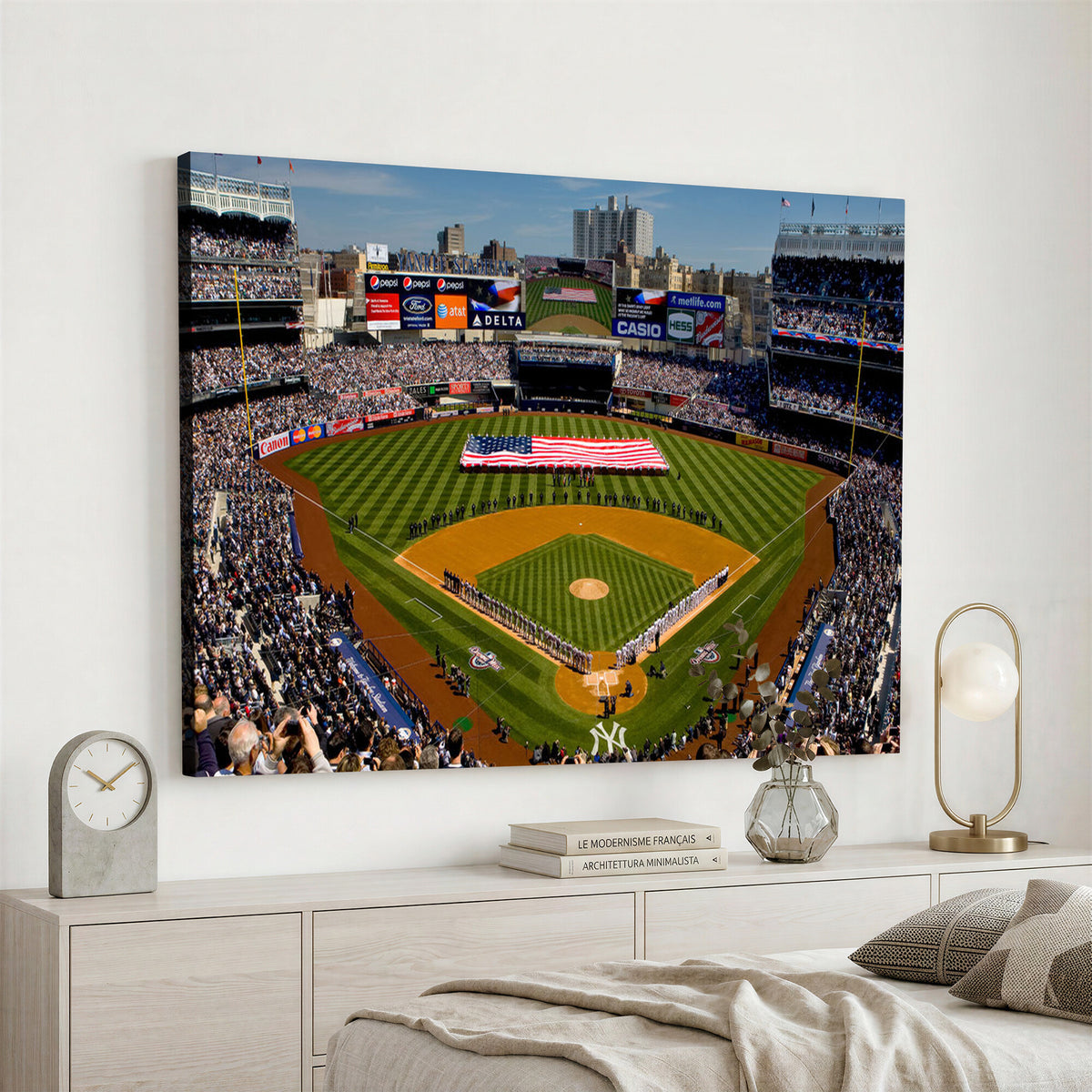 20879-MGV-CV-36X24 - Yankee Stadium New York Wall Art Print | 3-Panel Canvas Print of Yankees Baseball Stadium