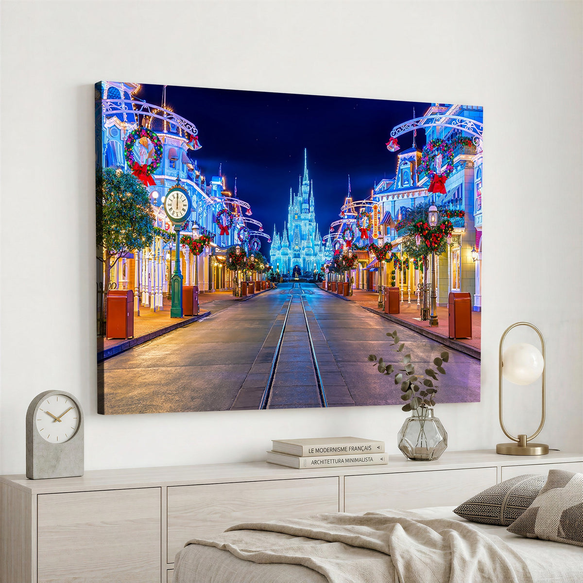12470-MGV-CV-24X16 - Disney Wall Art | Castle Large Wall Art, Disney Magic Kingdom Print for Kids Room Decor