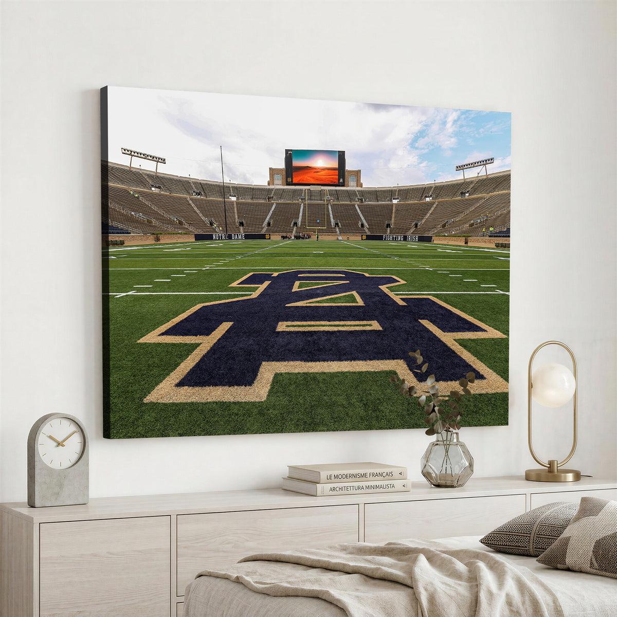 52835-MGV-CV-36X24 - Notre Dame Stadium Giclee Canvas Print | Triptych Wall Art Featuring Iconic Notre Dame Football