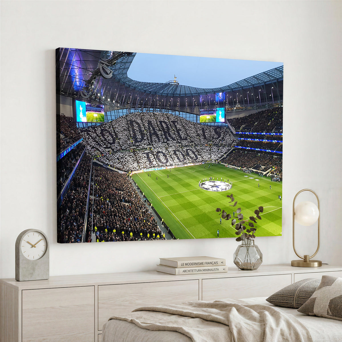 38765-MGV-CV-36X24 - Tottenham Hotspur Stadium Canvas Print, Match Day Triple Canvas Wall Art