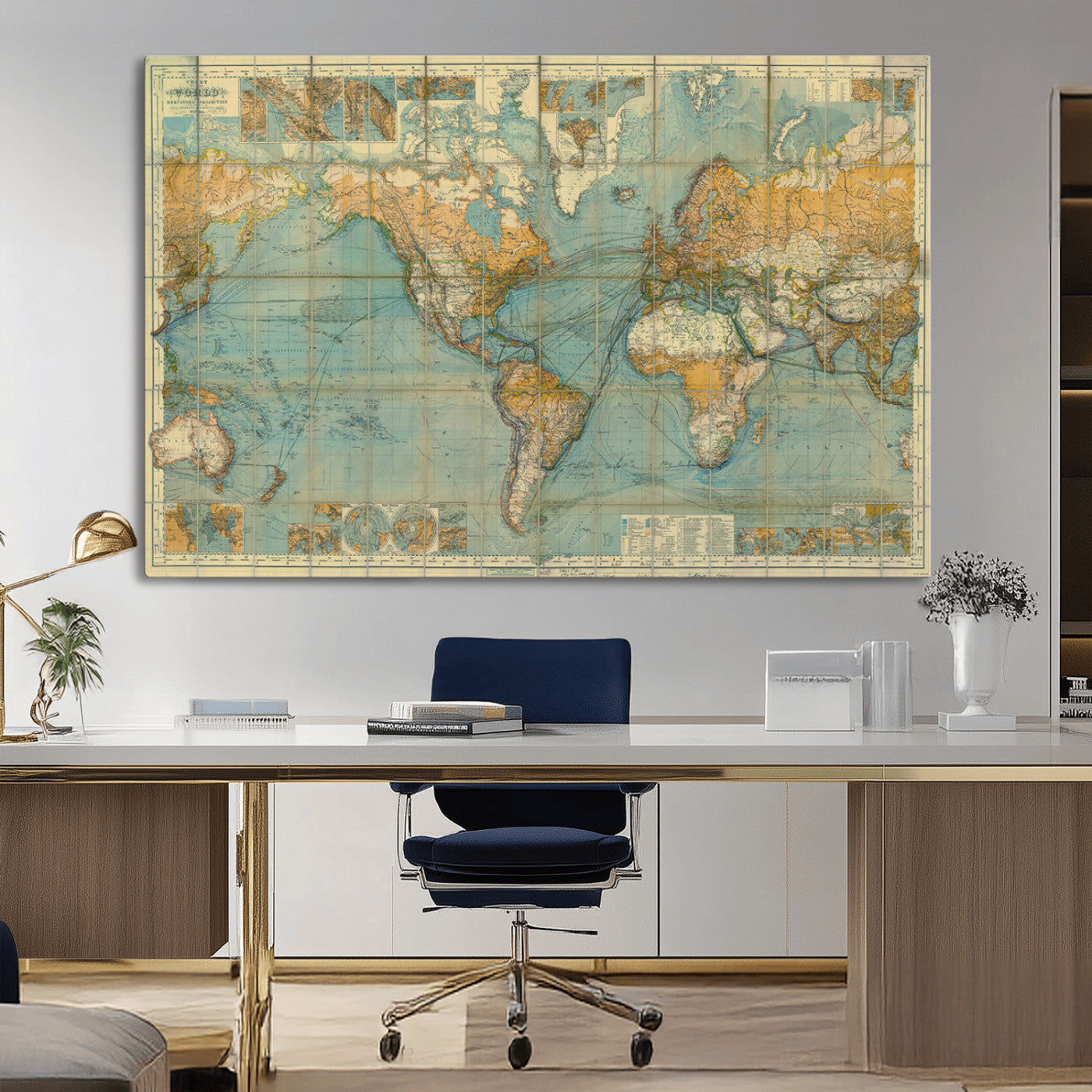 MGV-CV-36X24 - Push Pin World Map Canvas Print – Framed Wall Art for Couples to Track Their Travels – Anniversary