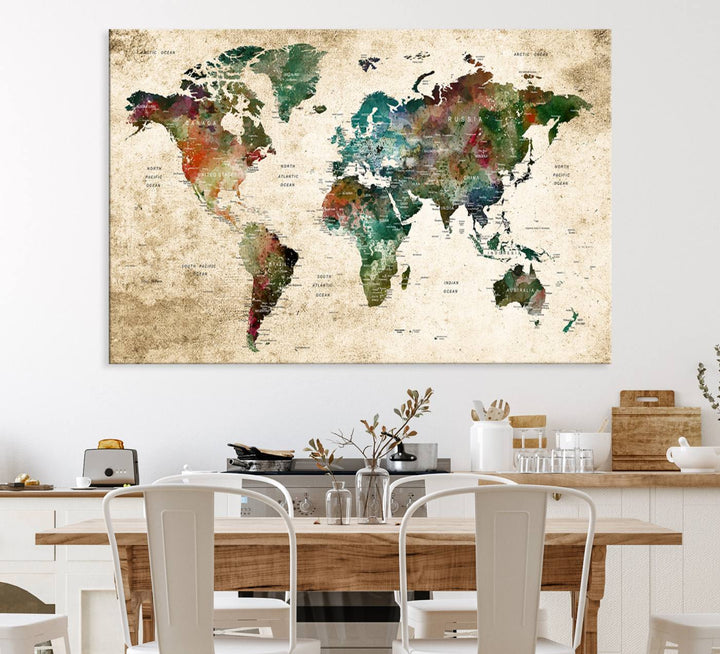 World Map Wall Art Print.