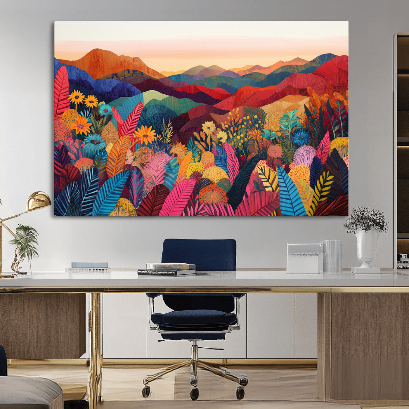 MGV-CV-36X24 - YAYOI KUSAMA Abstract Print - Landscape Canvas Wall Art Print - Vibrant Modern Decor for Living