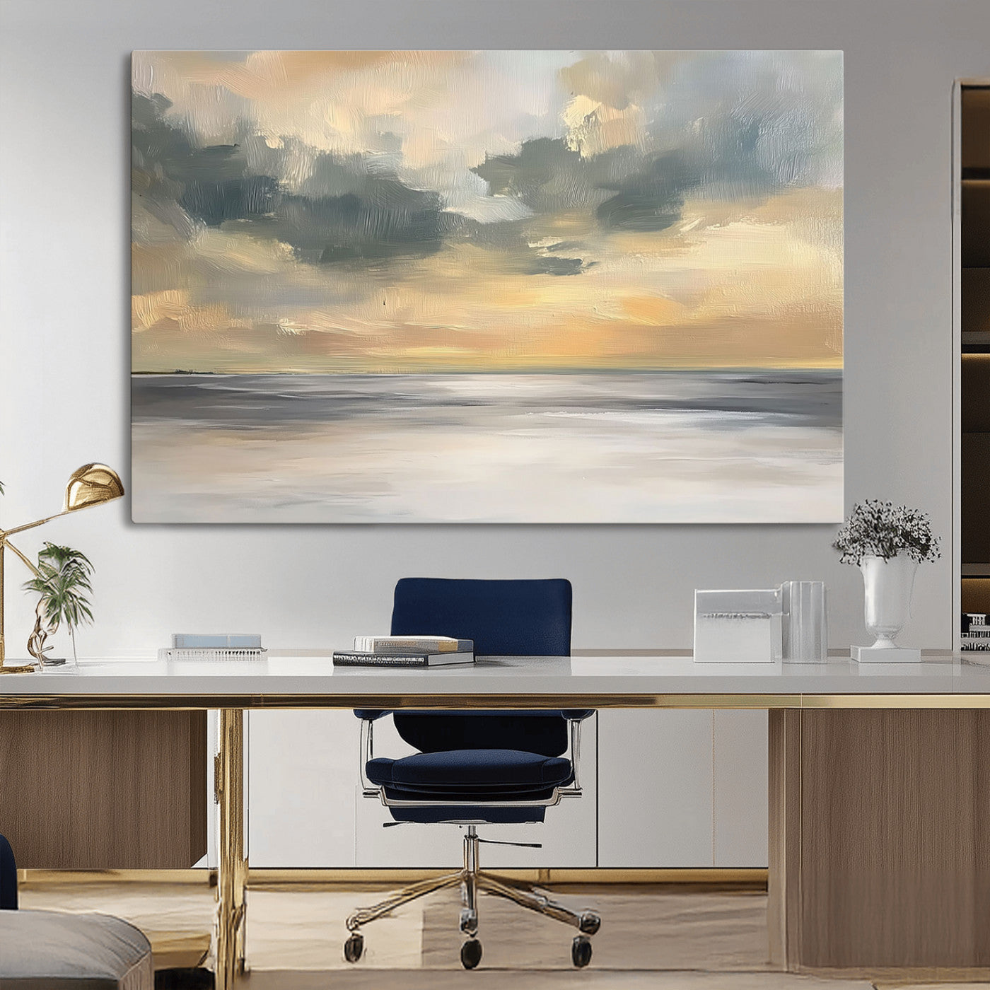 MGV-CV-36X24 - Modern Coastal Artwork with Vibrant Abstract Ocean Waves Wall Art Canvas Print for Contemporary