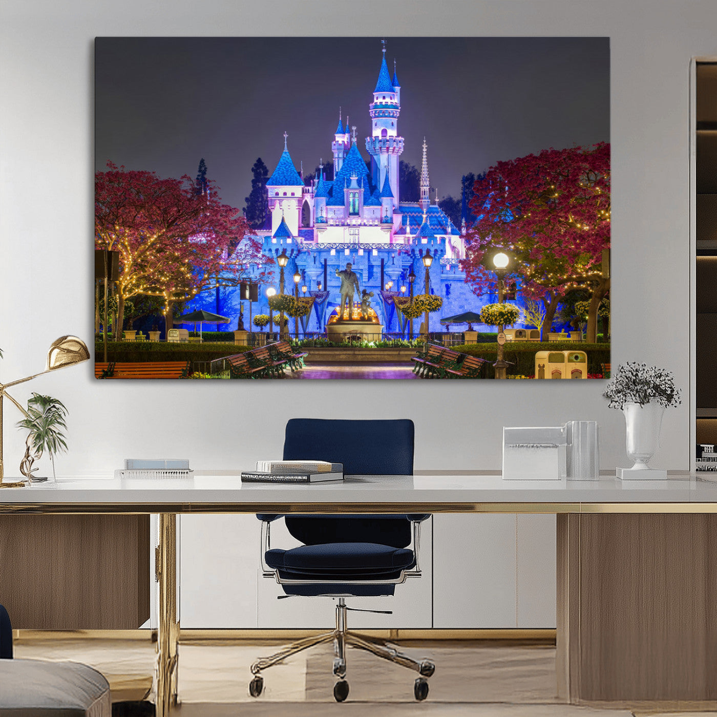 66710-MGV-CV-36X24-Large Disney Castle Wall Art Canvas Print - Magic Kingdom Kids Room Decoration Disney World