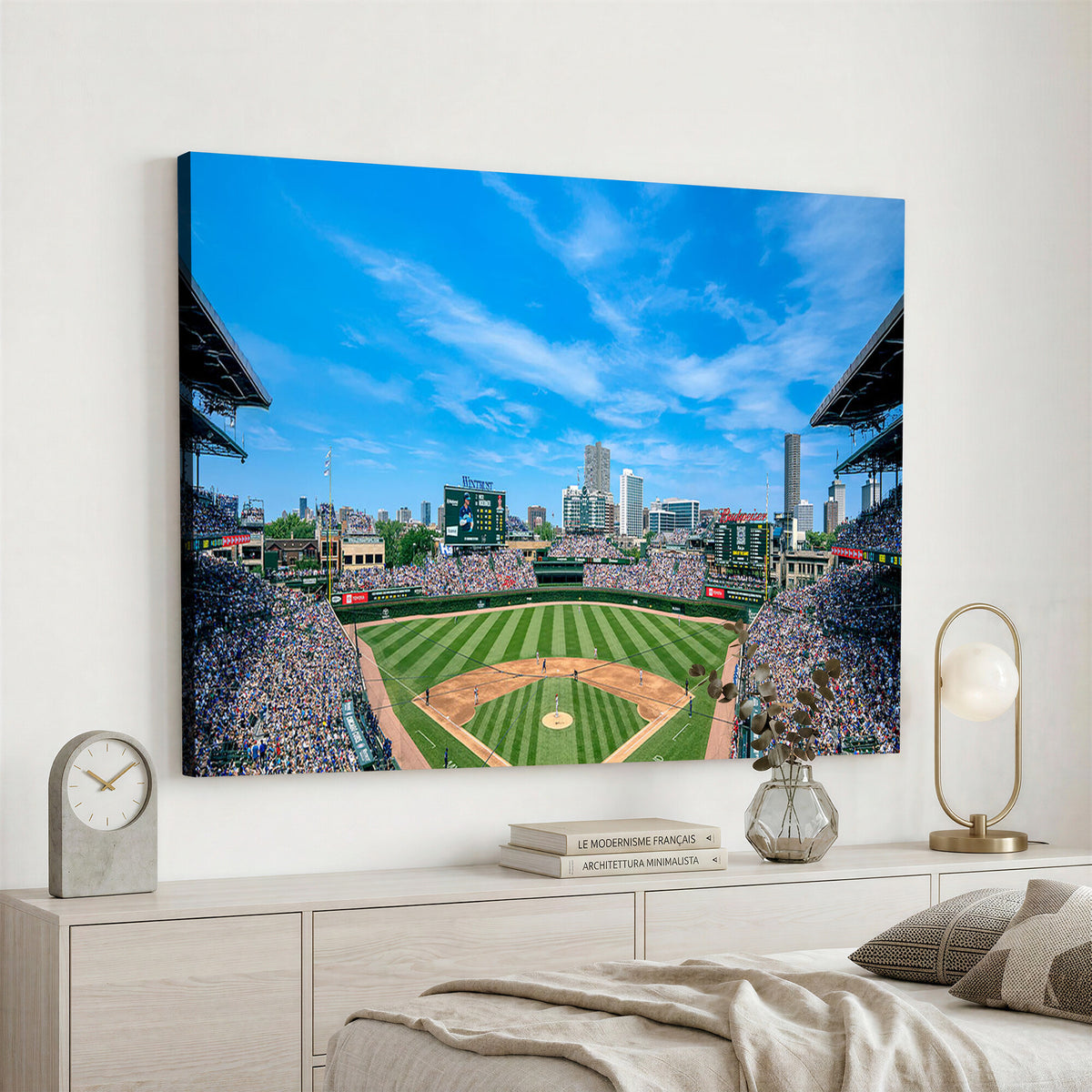 32373-MGV-CV-36X24 - Wrigley Field Chicago Cubs Panoramic Art Multi-Piece Canvas