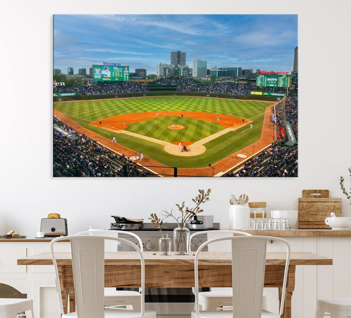 Wrigley Field Cubs canvas wall art.