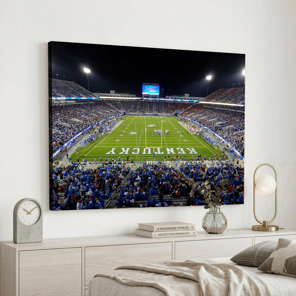 14304-MGV-CV-36X24 - Kroger Field Canvas Wall Art, Kentucky Stadium Wall Art, Framed and Ready to Hang