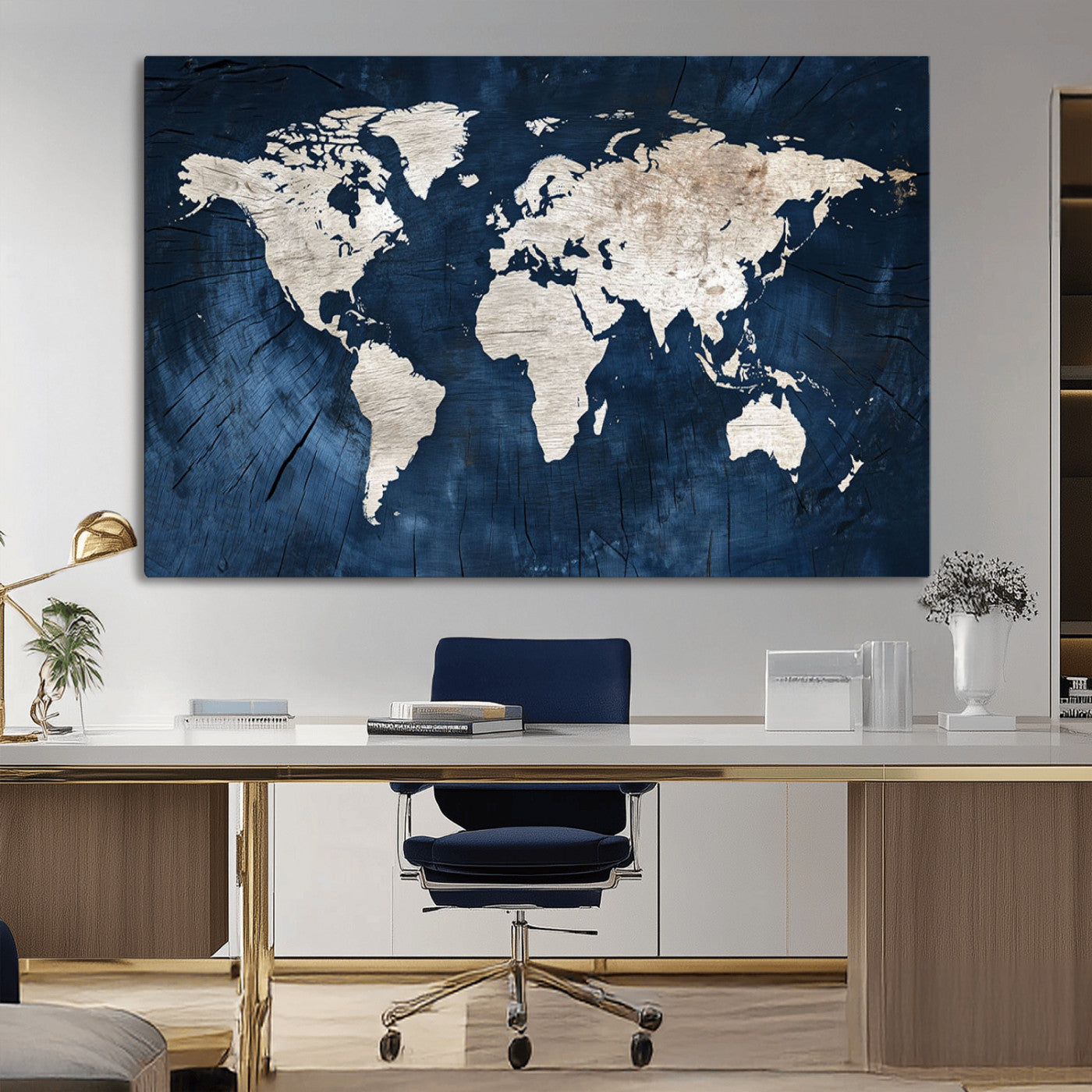MGV-CV-36X24 - Push Pin World Map Canvas Print – Framed Wall Art for Couples to Track Their Travels – Anniversary