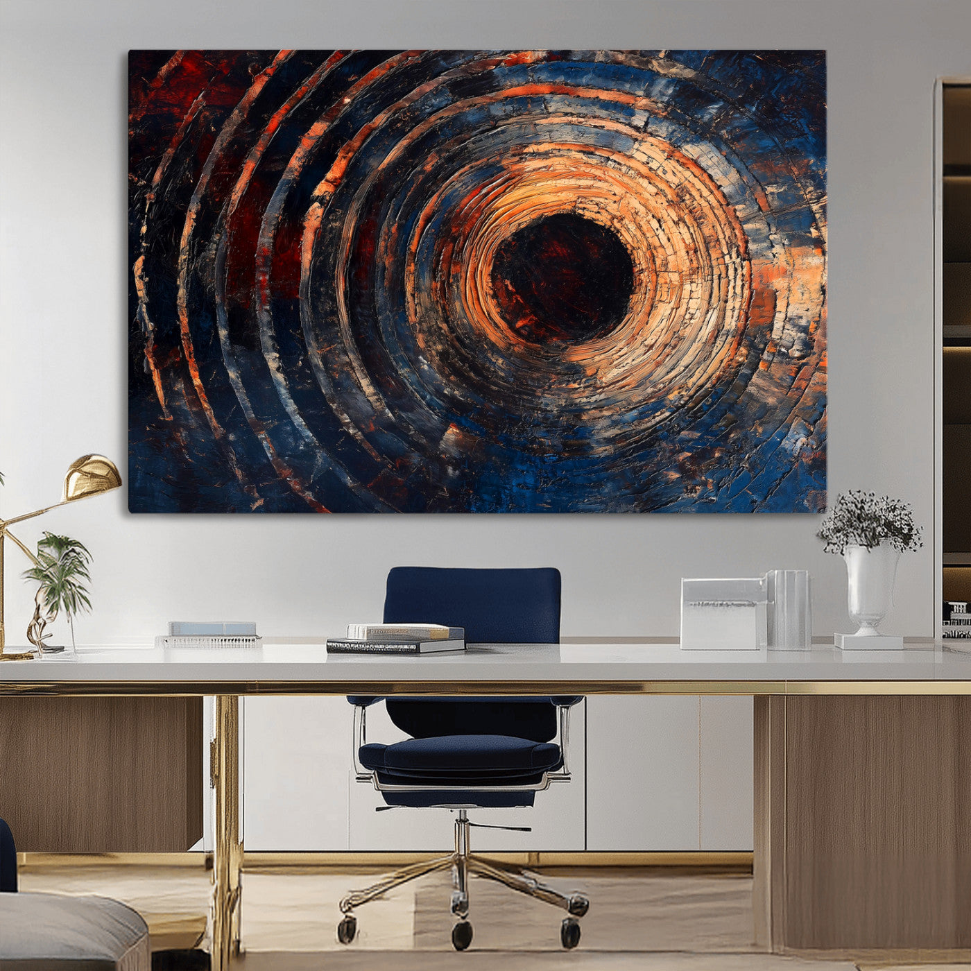 MGV-CV-36X24 - Wood Tree Ring Wall Art Canvas Print, Framed Natural Wood Art Picture Print, Rustic Tree Slice Perfect Rustic Decor Artwork