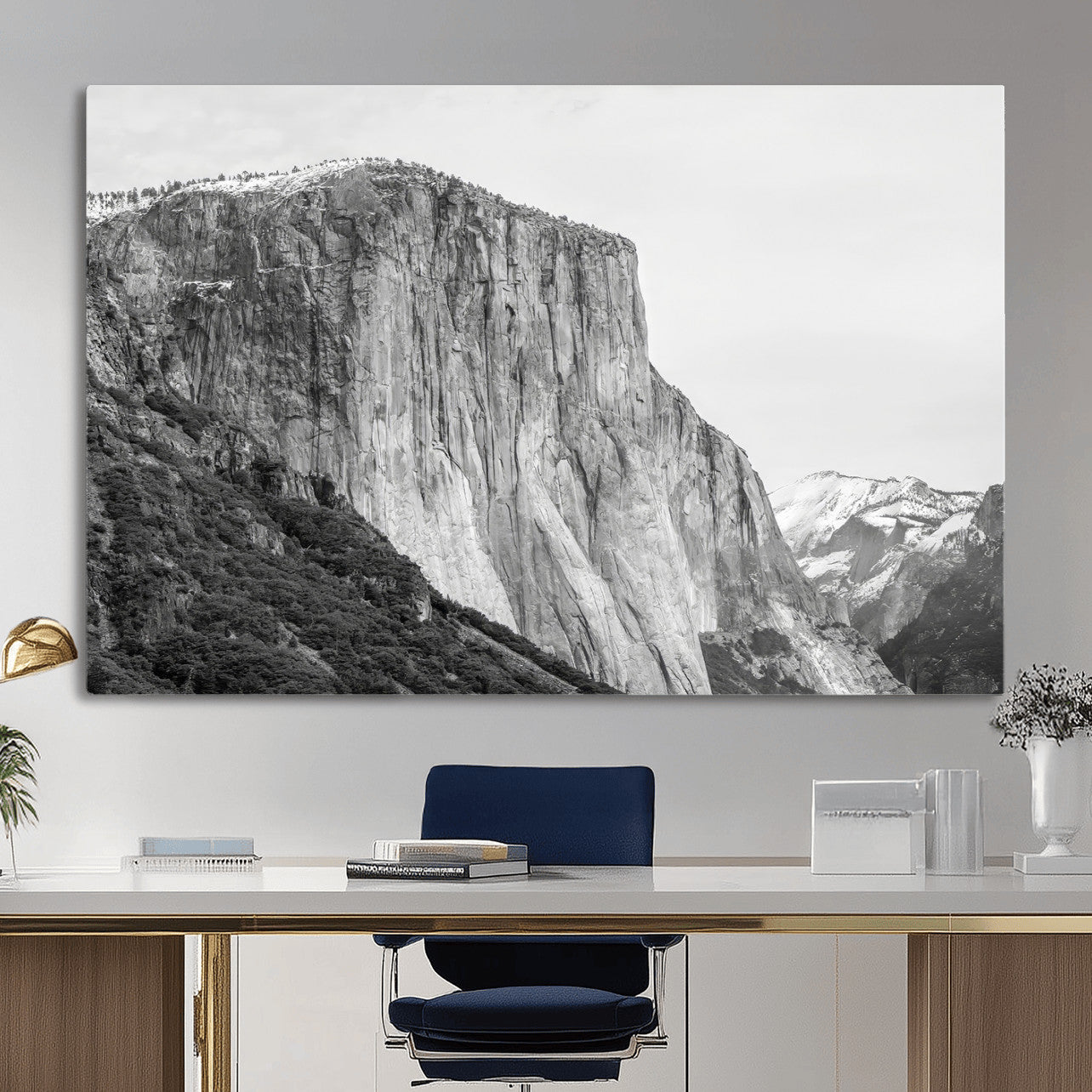 39393420-MGV-CV-36X24 - El Capitan Yosemite Mountain Wall Art – Yosemite Cliff Canvas Print, Rugged Terrain and Timeless Wilderness Decor for Office, Living Room or Cabin