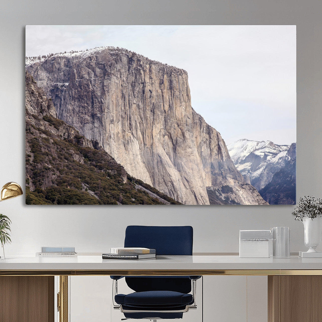 74506434-MGV-CV-36X24 - El Capitan Yosemite Mountain Wall Art – Yosemite Cliff Canvas Print, Rugged Terrain and Timeless Wilderness Decor for Office, Living Room or Cabin