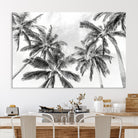 Edit-Images-Black and White Palm Tree Wall Art – Monochrome Tropical Canvas Print for Coastal or Minimalist Living Room Decor
