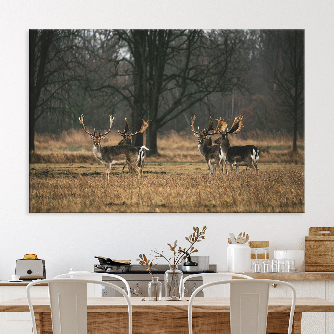 Deer Photography Wall Art Canvas Print, Framed Rustic Wildlife Art Picture, Rustic Deer Wall Art Print