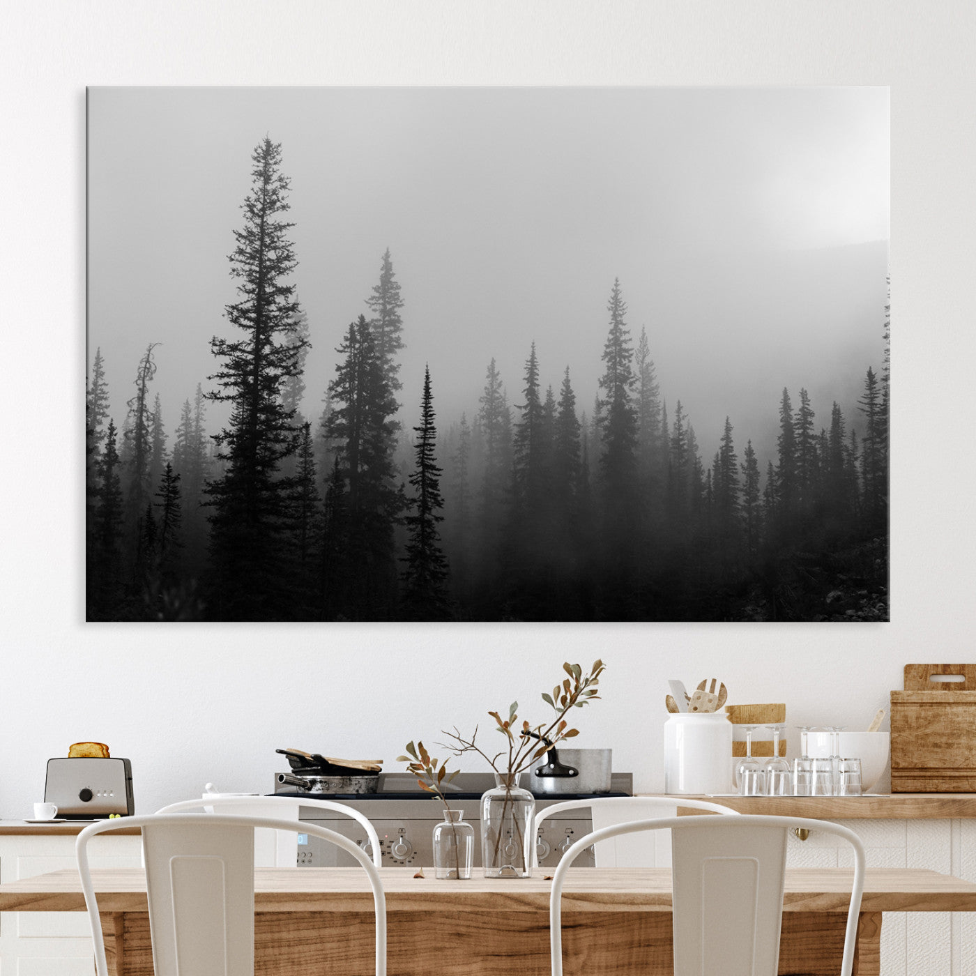 Misty Pines Wall Art Canvas Print - Perfect Rustic Decor