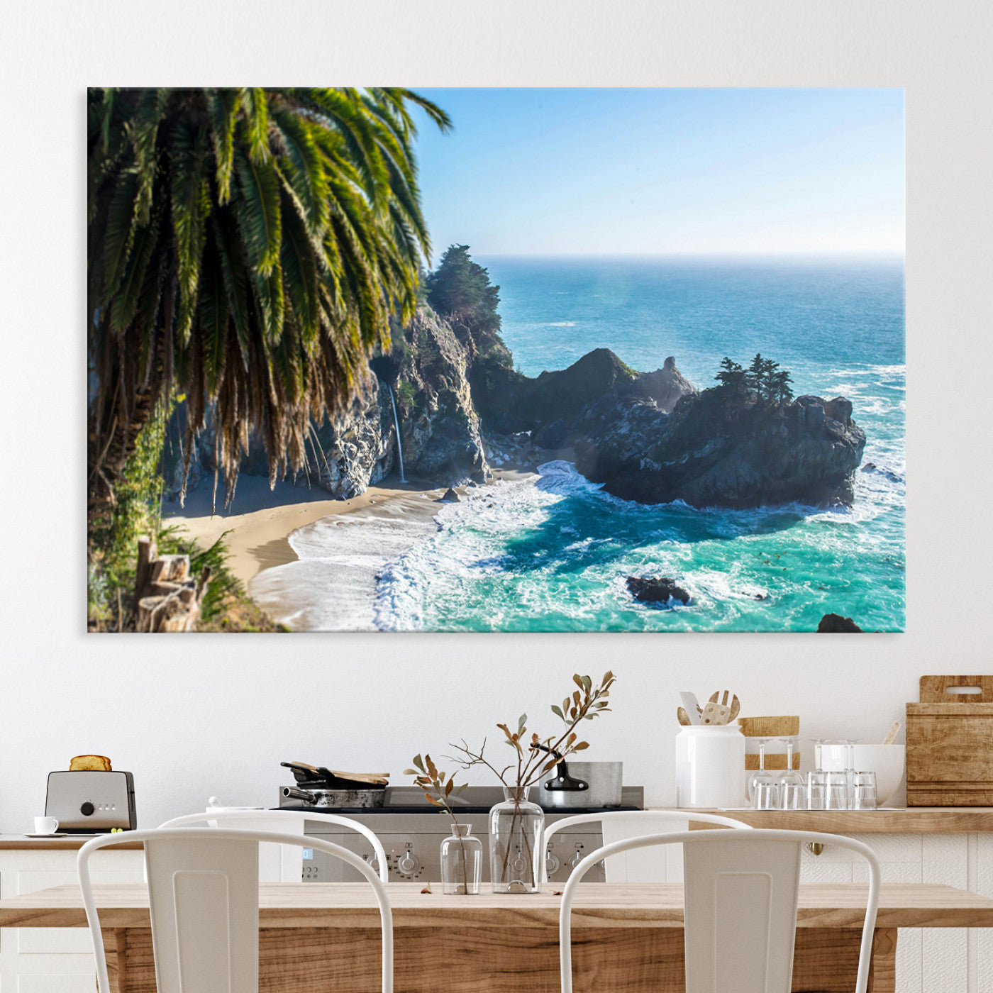 Big Sur Photography Wall Art Canvas Print, Framed California Coastline Art Picture Print, Tropical Seascape Perfect Coastal Minimalist Decor