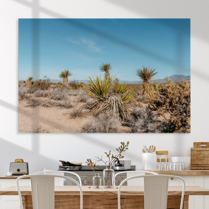 Joshua Tree Wall Art Canvas Print, Desert Landscape Print, Framed Warm Earth Tones Art Print, Large California Southwest Printing