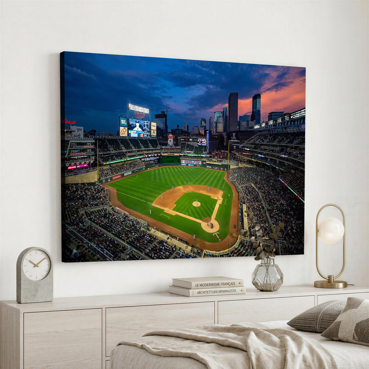 68222753-MGV-CV-36X24 - Target Field Wall Art Canvas Print, Baseball Stadium Scene
