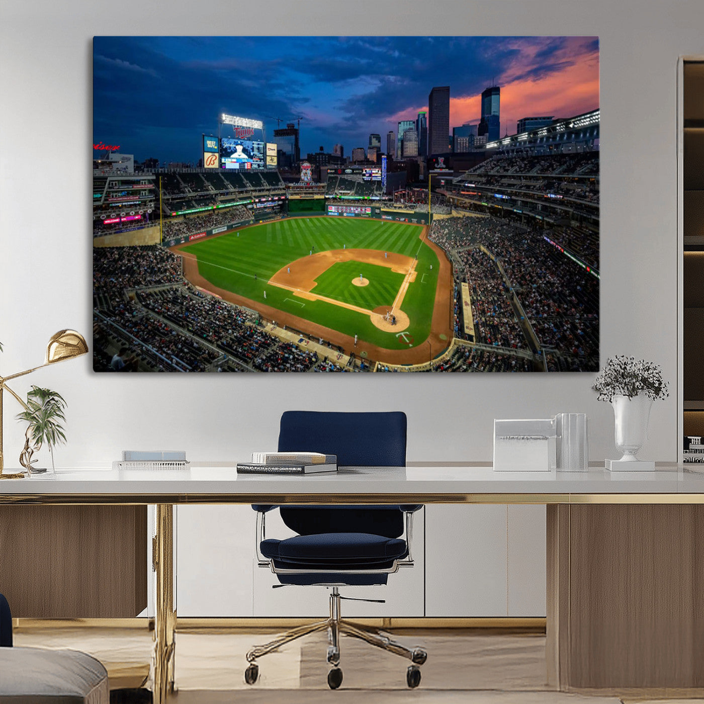 Target Field Wall Art Canvas Print, Baseball Stadium Print, Minneapolis Major League Baseball's Minnesota Twins