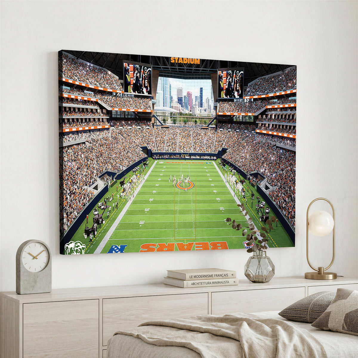76935553-PAN-FL-20X10 - Chicago Bears Soldiers Field Wall Art Canvas Print, Home Office Wall Decor